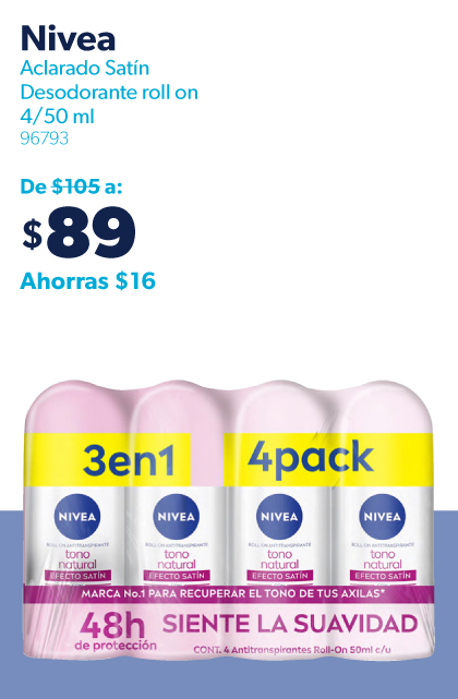 Desodorante Roll-on aclarado satin