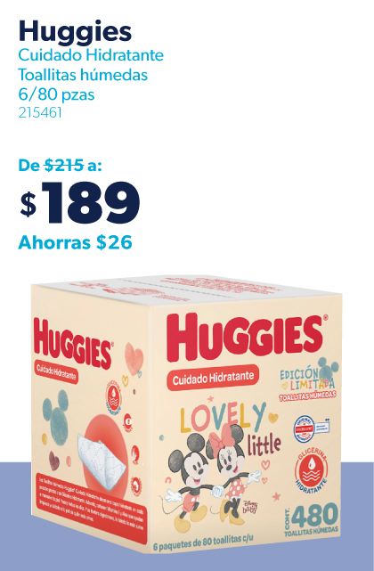 Toallitas humedas cuidado hidratante