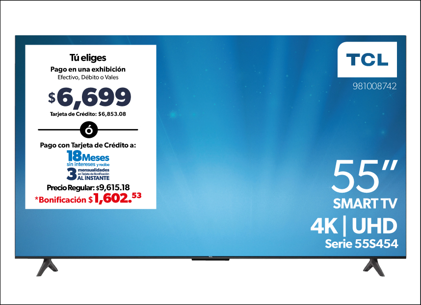 Pantalla Google TV 4K 55 pulgadas