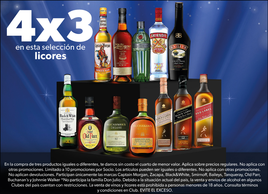 4x3 en seleccion de licores