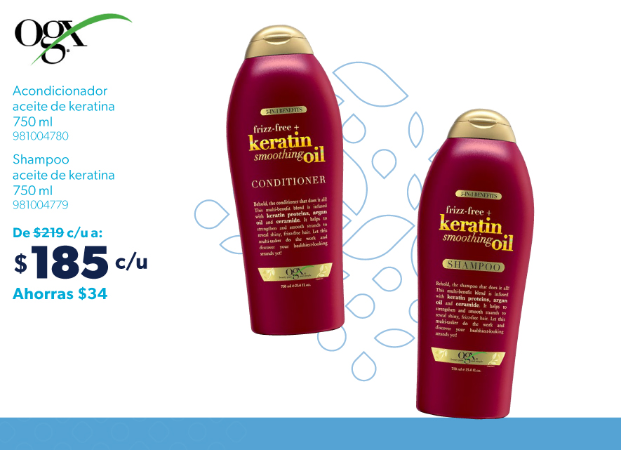 Shampoo con aceite de keratina