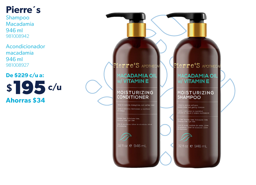 Shampoo y acondicionador de macadamia