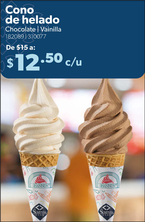 Cono de helado chocolate o vainilla