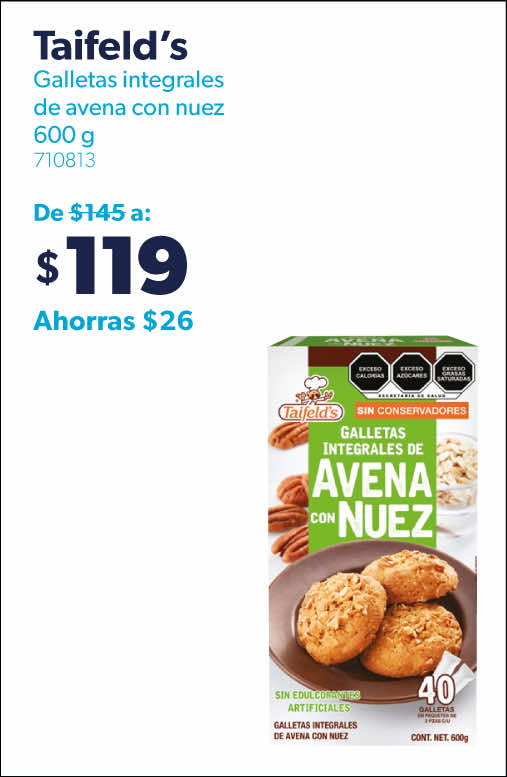 Galletas integrales de avena con nuez