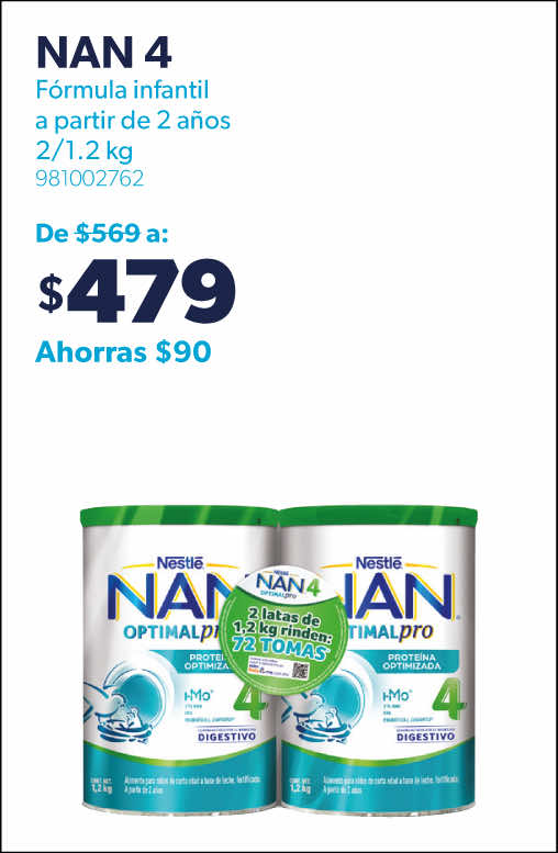 Formula infantil a partir de 2 anos