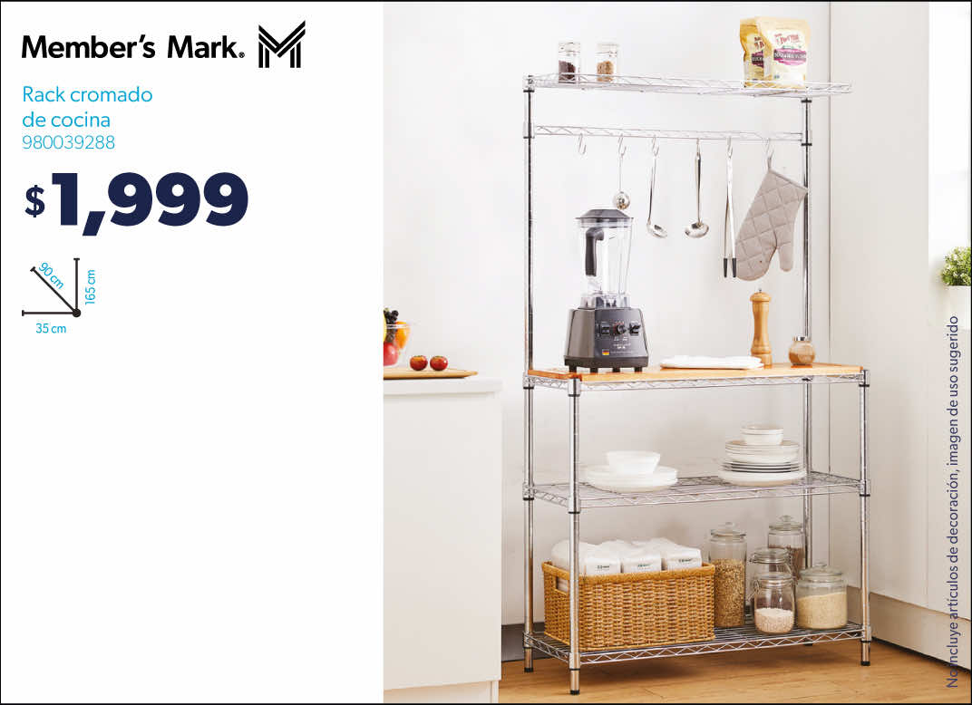 Rack cromado de cocina