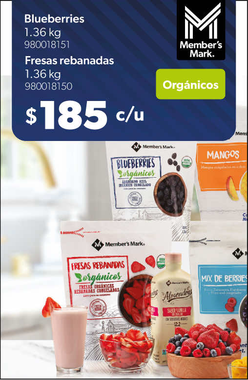 Blueberries y fresas congeladas