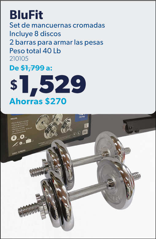 Set de mancuernas cromadas