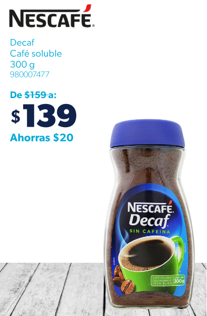 Cafe soluble decaf
