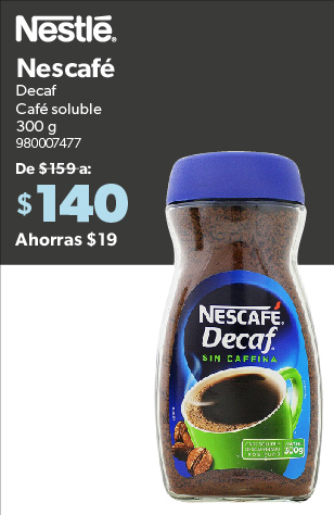 Cafe soluble descafeinado