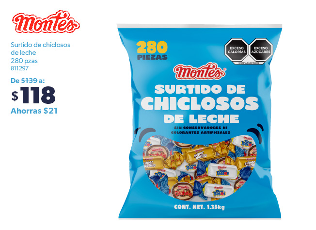 Surtido de chiclosos con leche