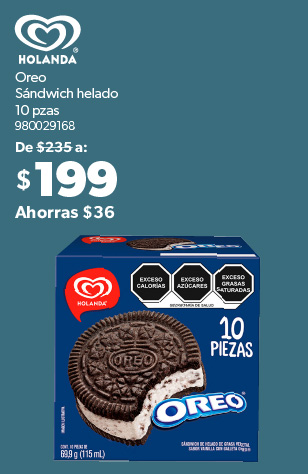 Oreo sandwich helado