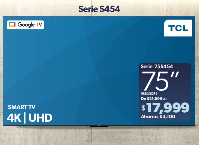 Pantalla Google TV 75 pulgadas
