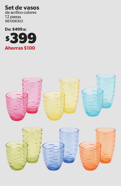 Set de vasos de acrilico