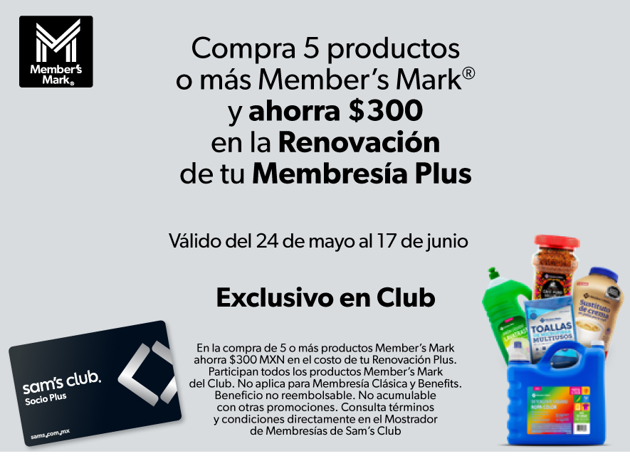 Compra productos Members Mark y ahorra en renovacion 