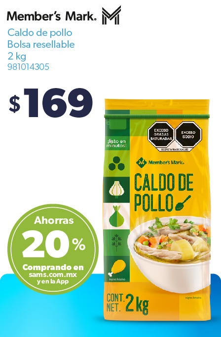 Caldo de pollo bolsa resellable