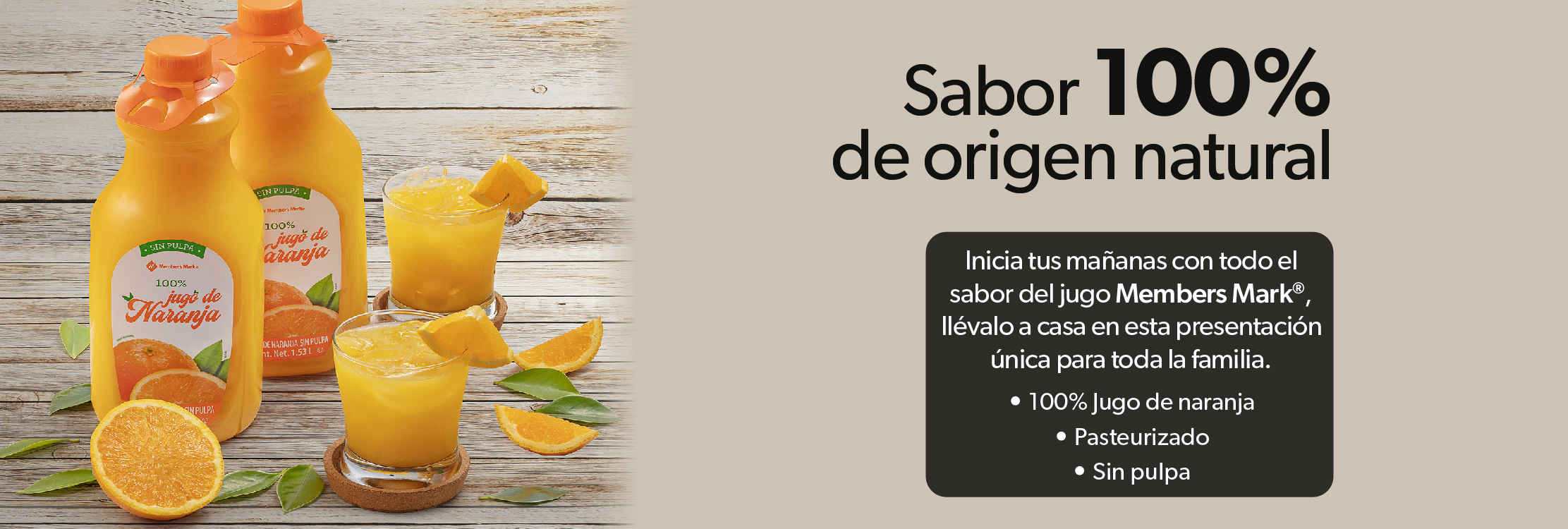 Sabor 100% de origen natural