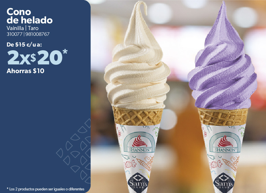 Cono de helado vainilla y taro