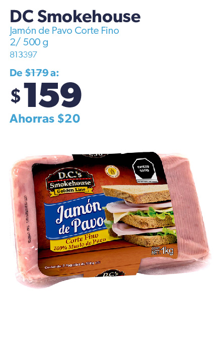 Jamon de pavo corte fino