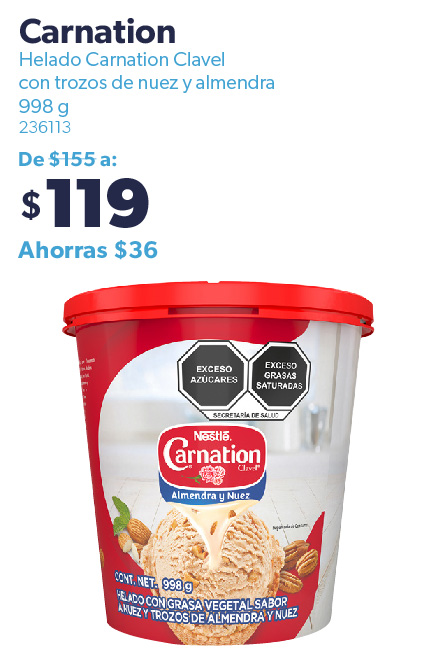 Helado carnation con nuez