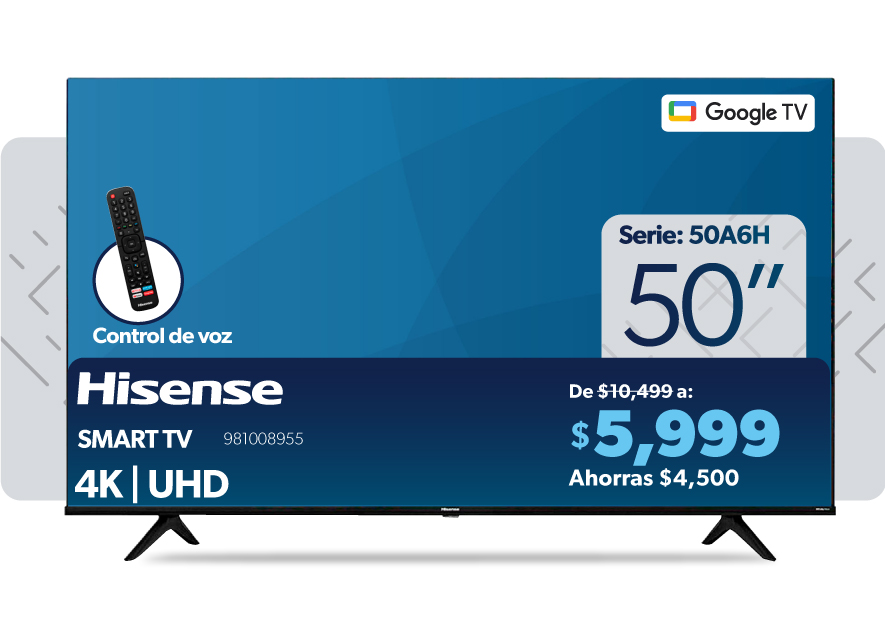 Pantalla smart tv 4k UHD 50 pulgadas