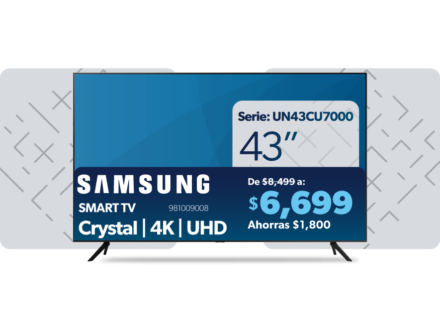 Pantalla smart tv  Crystal 4k UHD 43 pulgadas