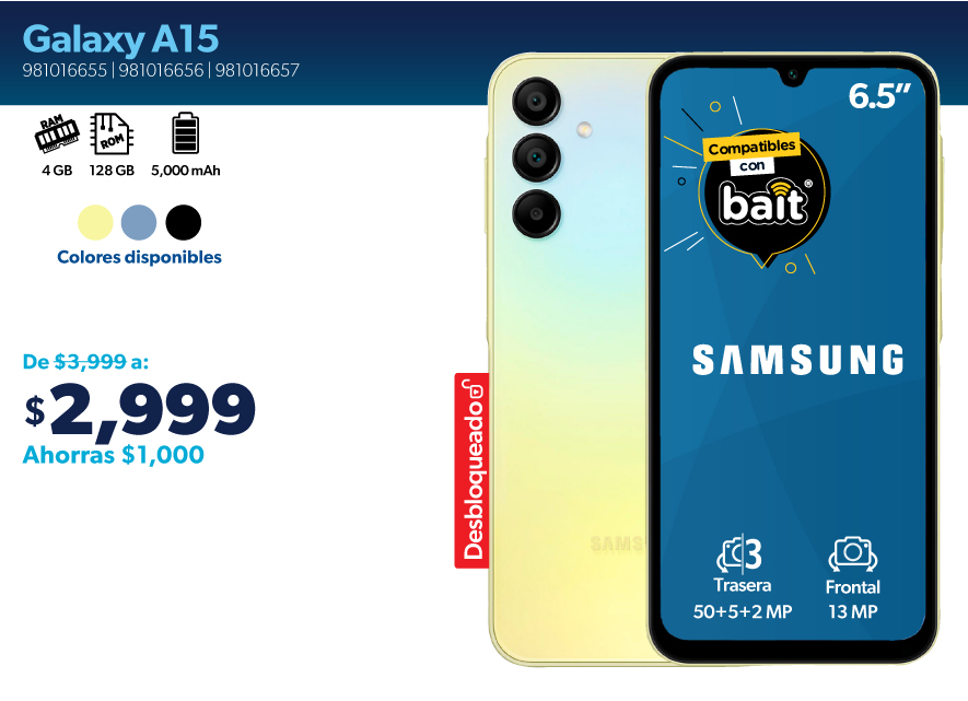 Smartphone galaxy A15