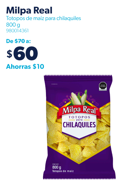 Totopos de maiz para chilaquiles