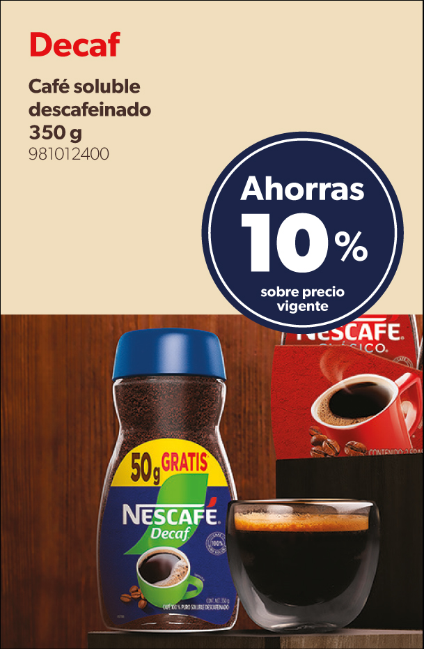 Cafe soluble descafeinado