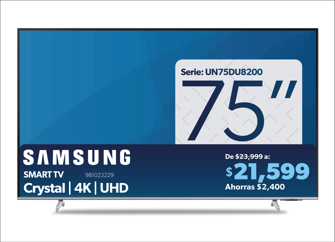 Pantalla Smart tv Crystal 4K UHD 75 pulgadas