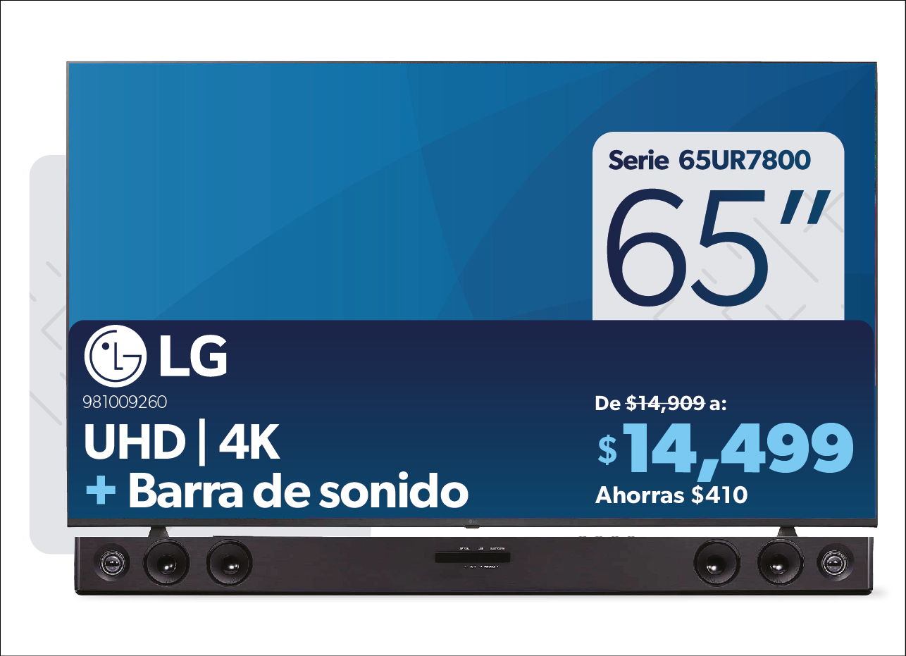 Pantalla 65 pulgadas mas barra de sonido