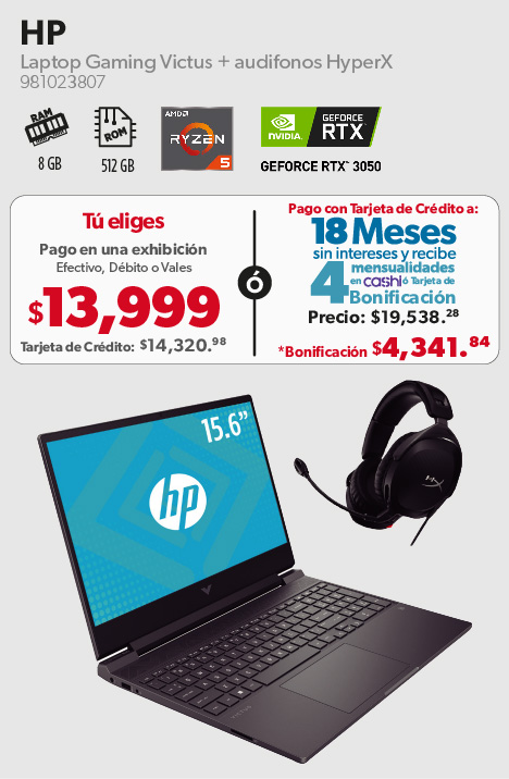 Laptop Gaming Victus + audifonos HyperX