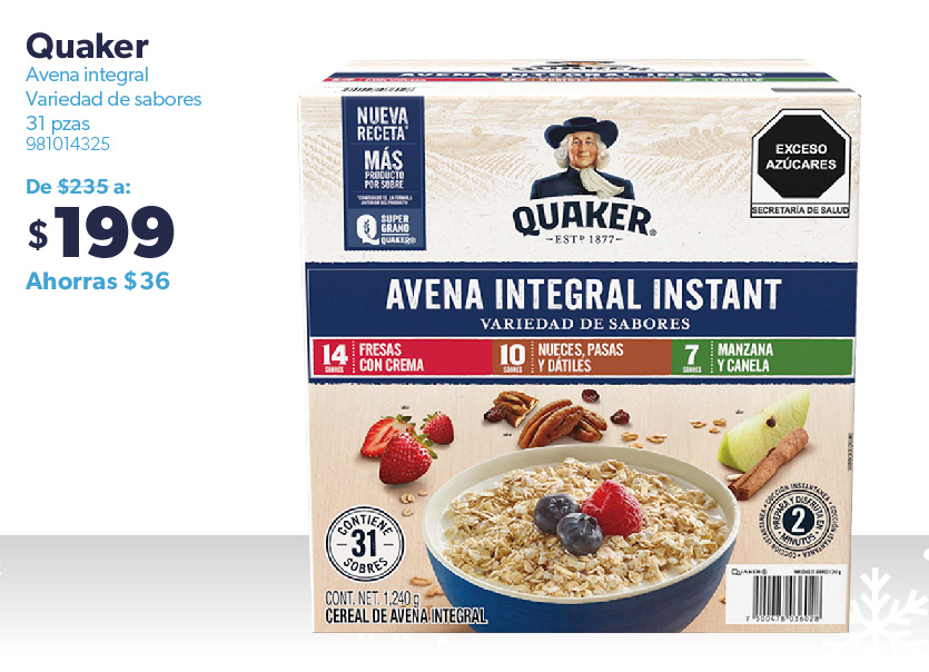 Avena integral varios sabores