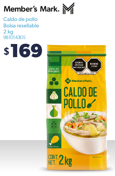 Caldo de pollo bolsa resellable