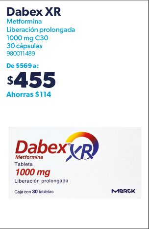 Tabletas de liberacion prolongada 1000 mg