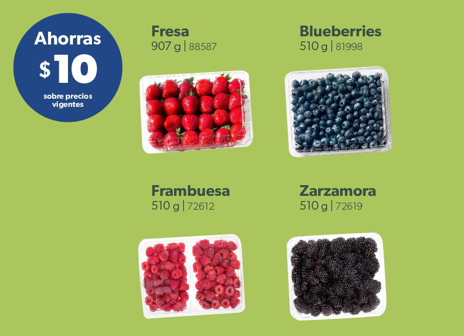 Fresas Blueberries Frambuesa Zarzamora