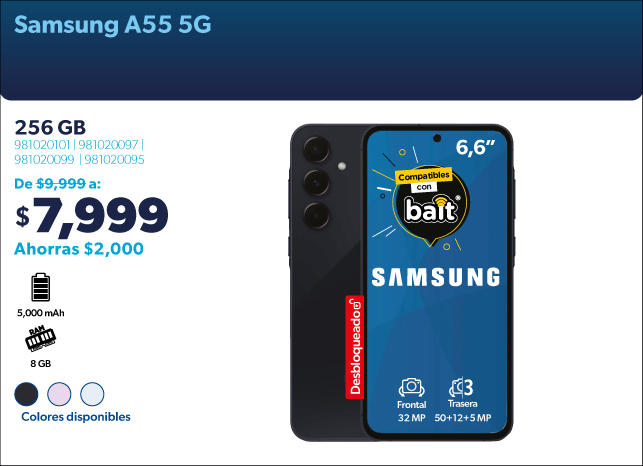 Smartphone A55 5G 256 GB