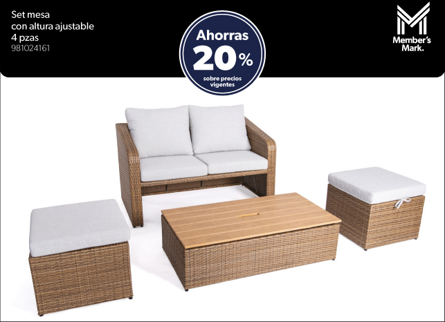 Set mesa con altura