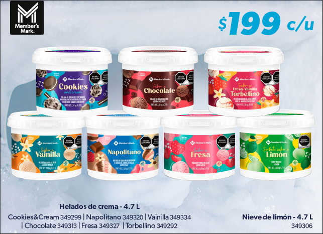 Helado de crema varios sabores