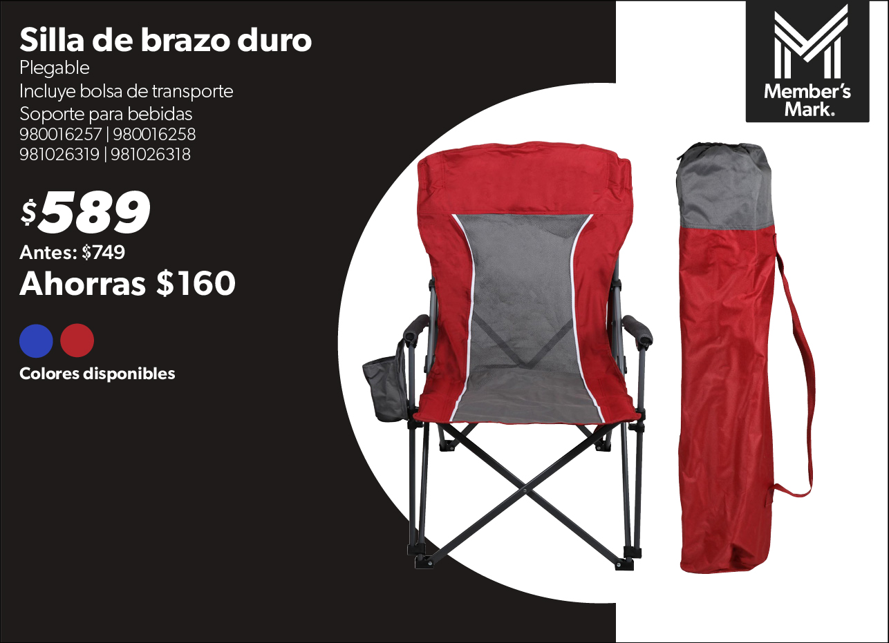 Silla plegable de brazo duro