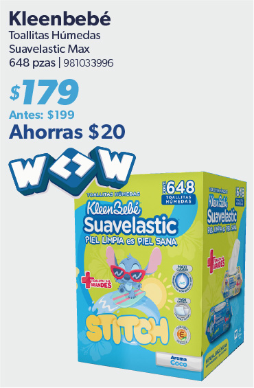 Toallitas humedas suavelastic max