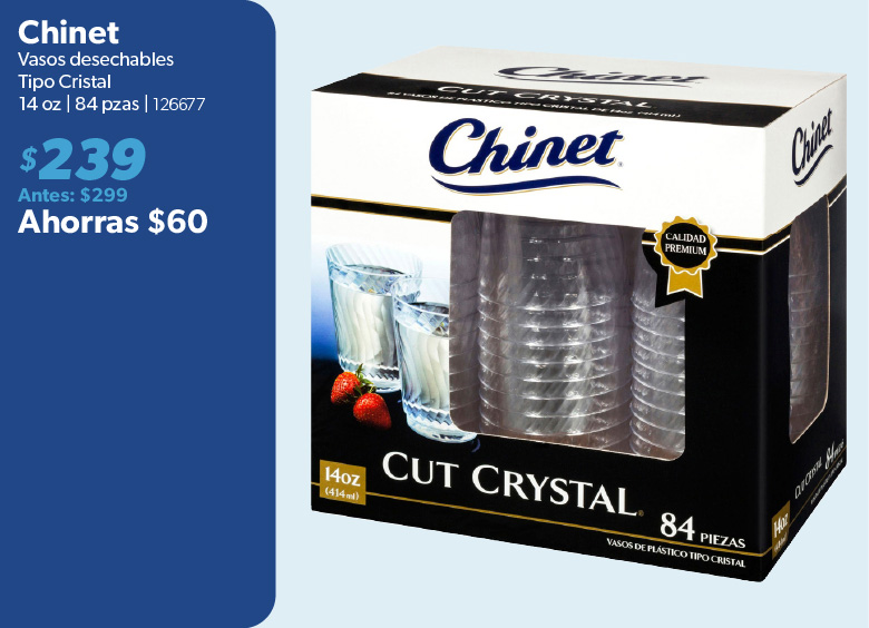 Vasos desechables tipo cristal