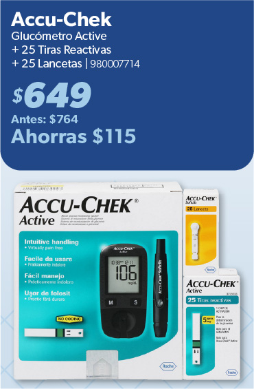 Glucometro active mas tiras