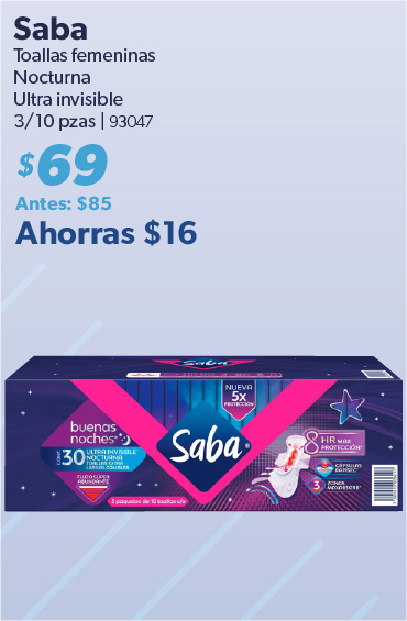 Toallas femeninas nocturna ultra invisible