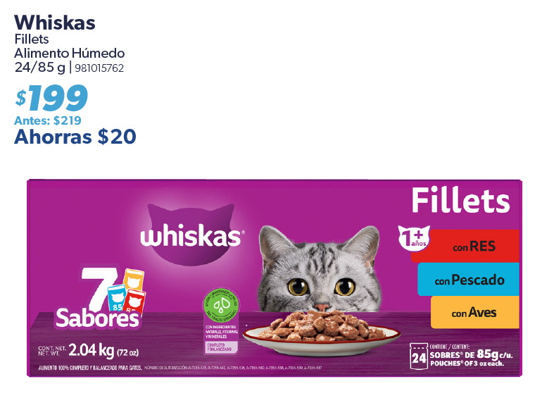 Fillets alimento humedo