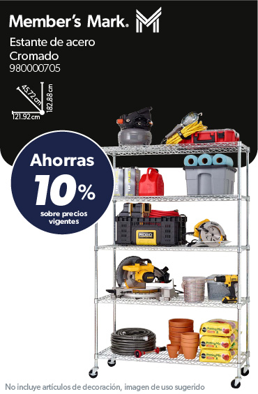 Estante de acero cromado