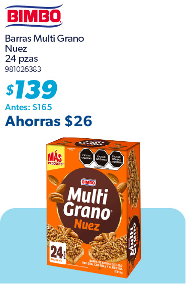 Barras multigrano nuez