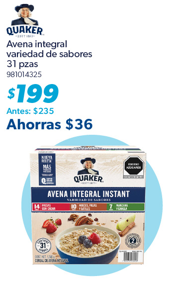 Avena integral variendad de sabores