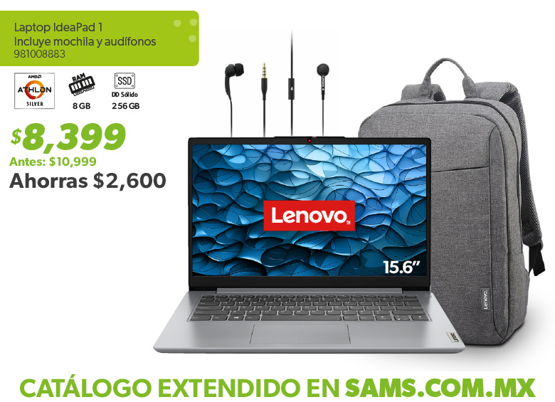 Laptop mas mochila y audifonos