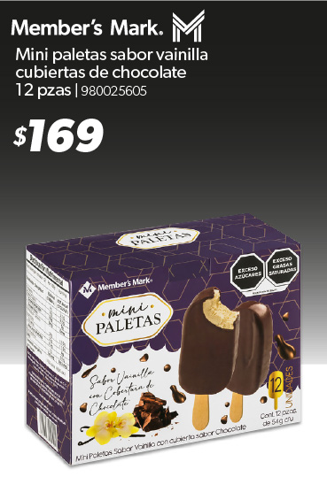 Mini paletas sabor vainilla